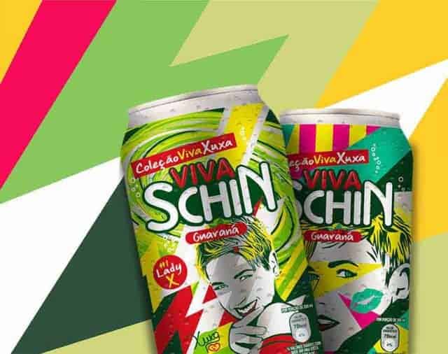 Latas colecionáveis Viva Schin com arte de Lobo Pop Art