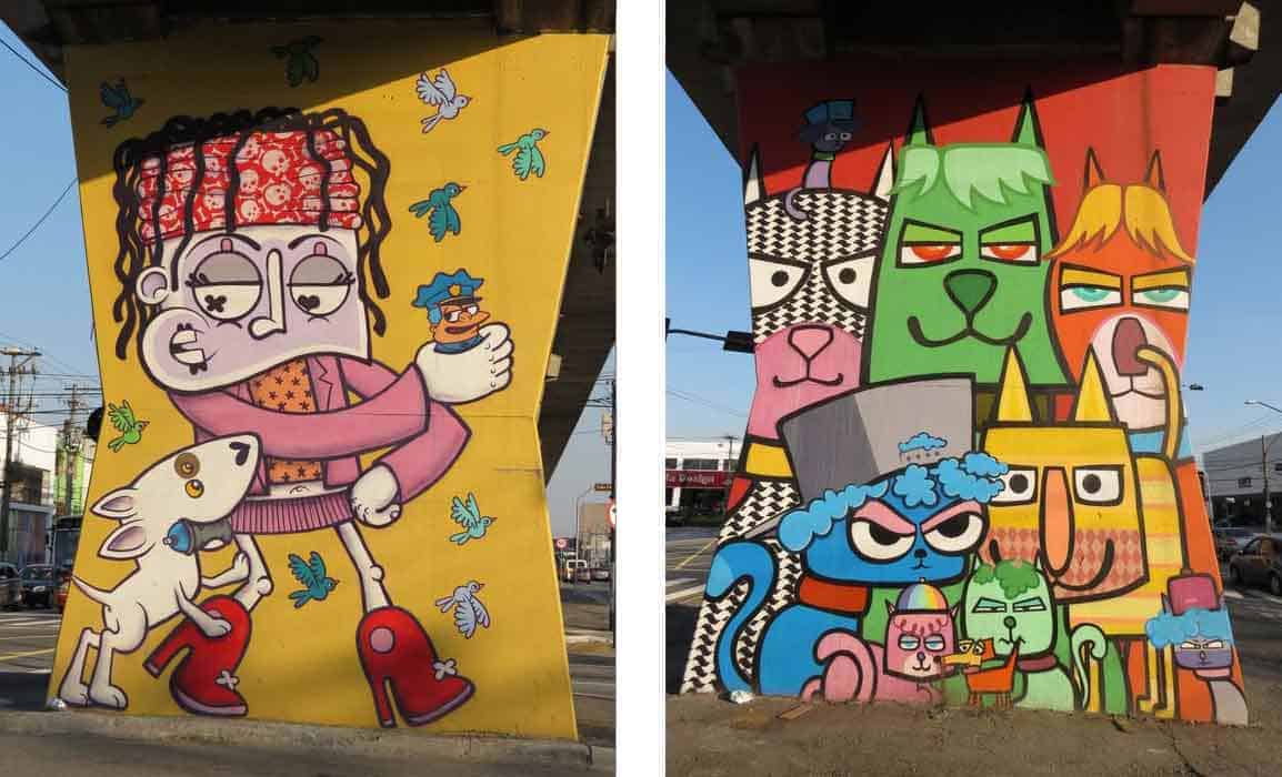 Grafite Chivitz e Minhau na Avenida Cruzeiro do Sul