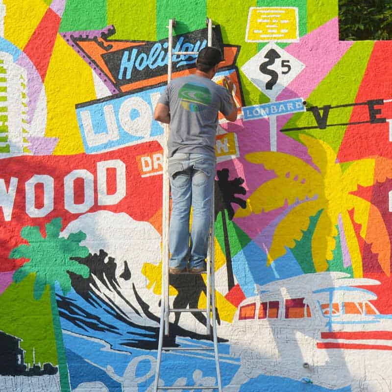 Pintura Mural inspirada em Los Angeles