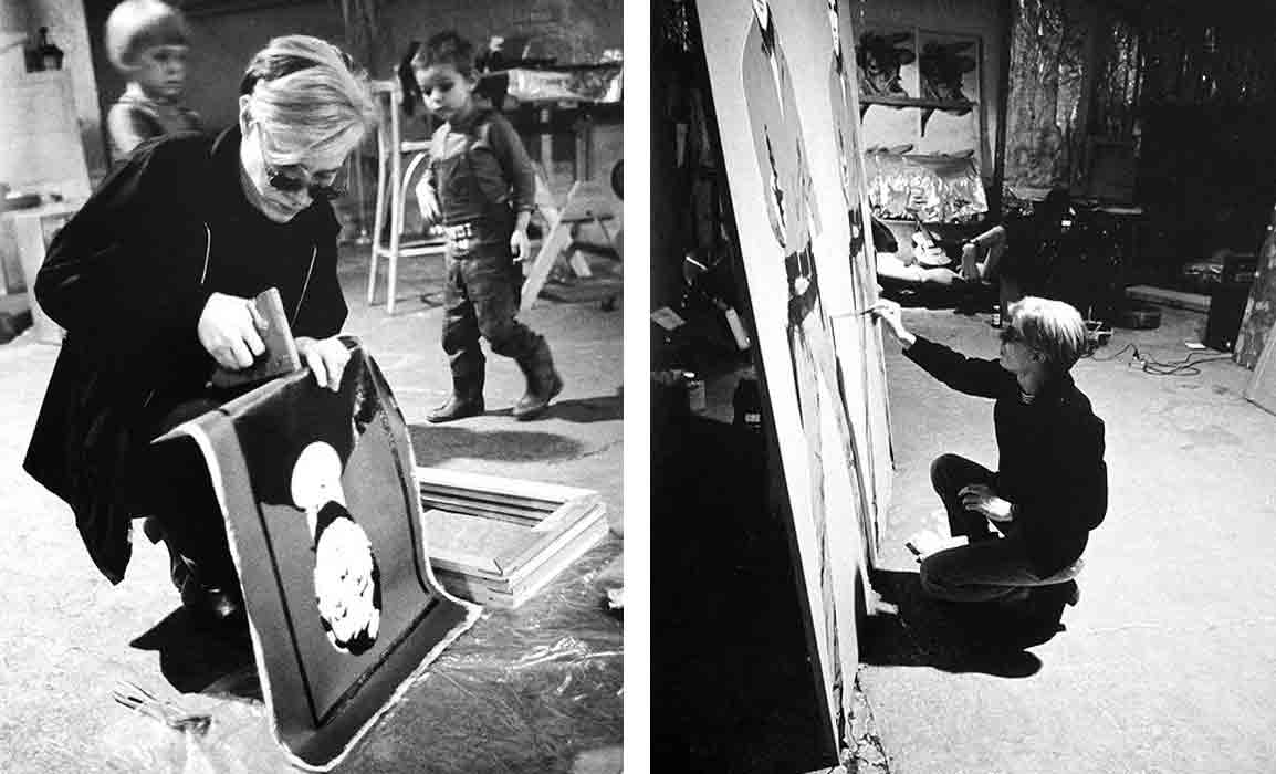 Andy Warhol working in his Studio