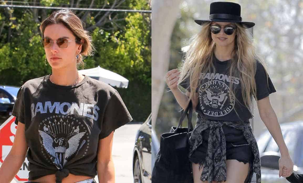 Alessandra Ambrosio and Fergie Ramones T-Shirt