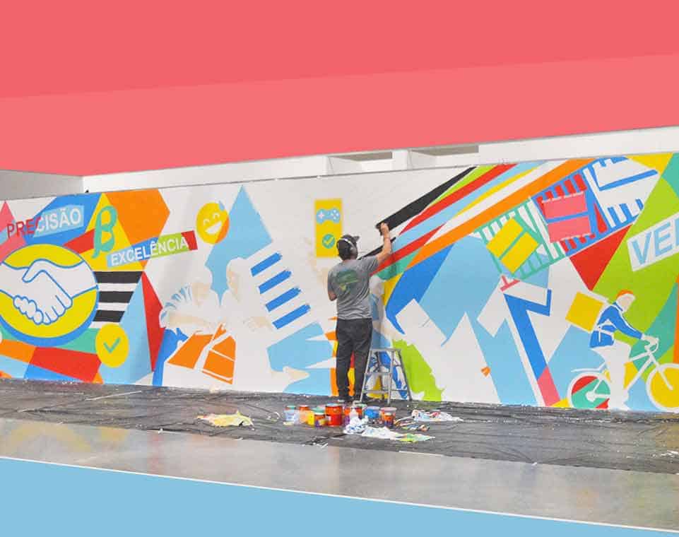 New York Kunst Collage Und Pop Art Panorama Auf Acryl Und Leinwand