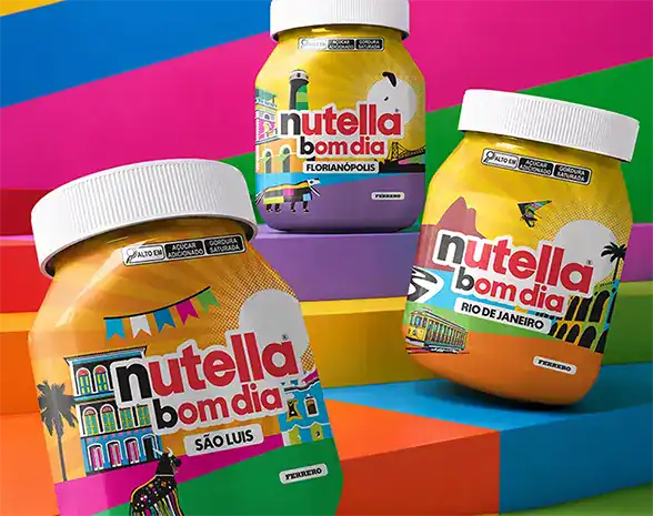 Embalagens Nutella Bom Dia Brasil ilustradas por Lobo Pop Art
